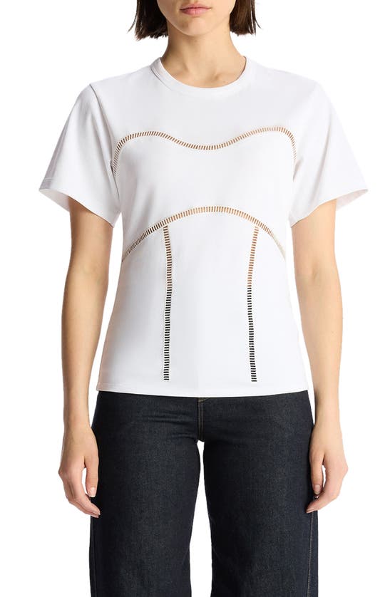 Shop A.l.c . Wes Ladder Stitch T-shirt In White