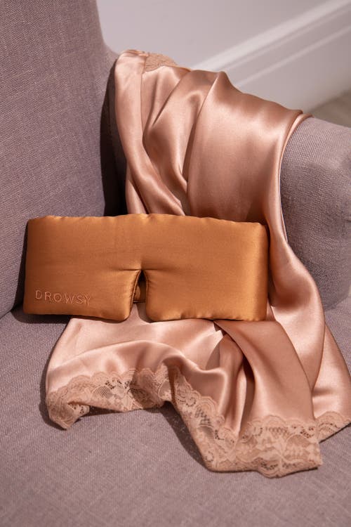 Drowsy Sleep Co . Silk Sleep Mask In Pumpkin Spice