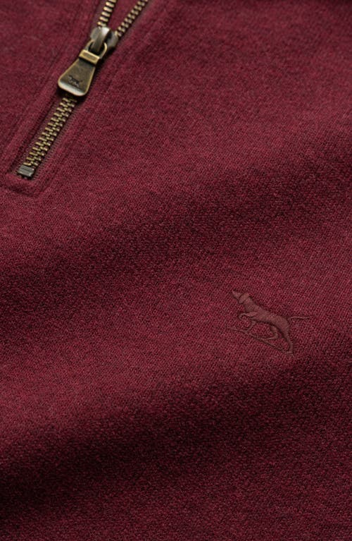 Rodd & Gunn Alton Ave Quarter Zip Sweater In Berry