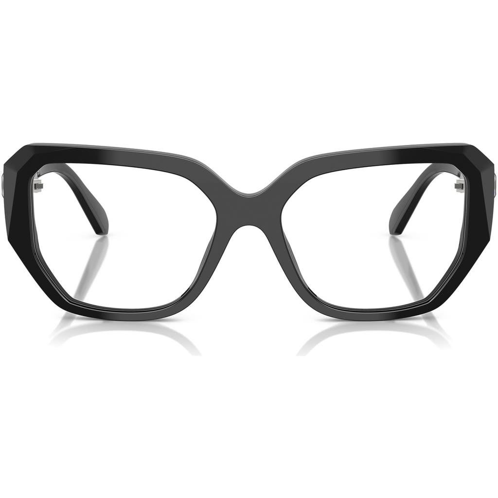 Swarovski 55mm Geometric Optical Glasses In Black