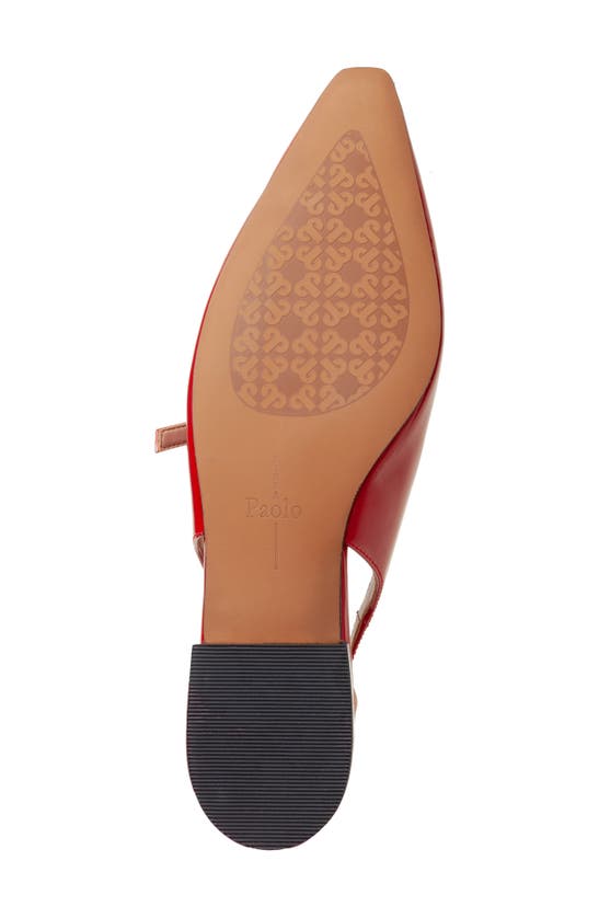 Linea Paolo Celeste Slingback Pointed Toe Flat In Red