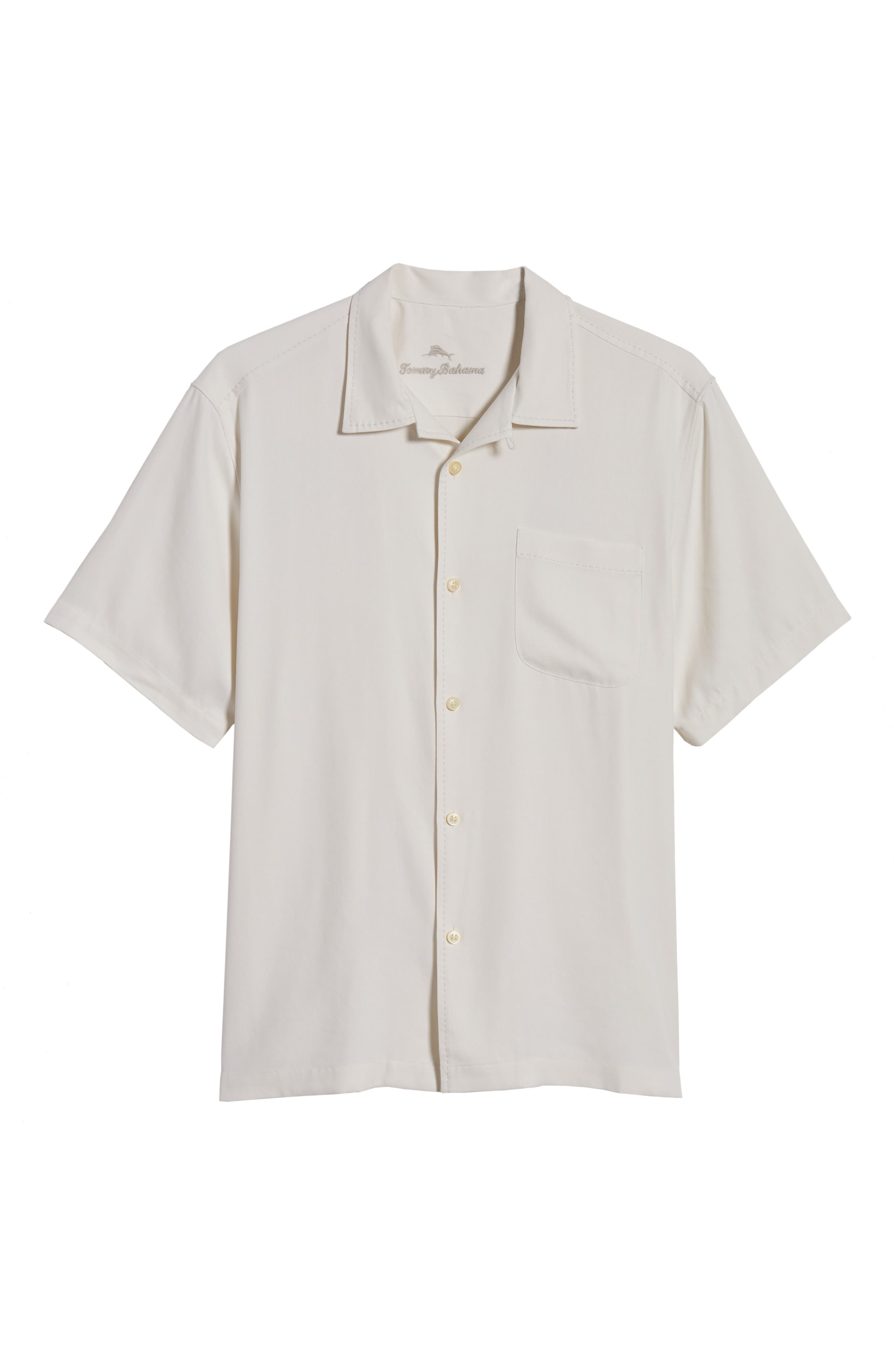 short sleeve white silk shirt