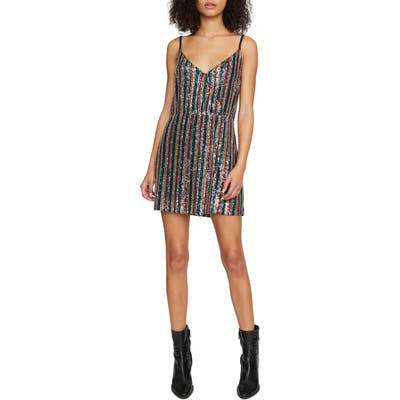 Sanctuary Rainbow Prism Sequin Minidress, Metallic