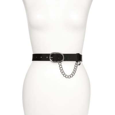 Rebecca Minkoff Chain Swag Leather Belt, Black