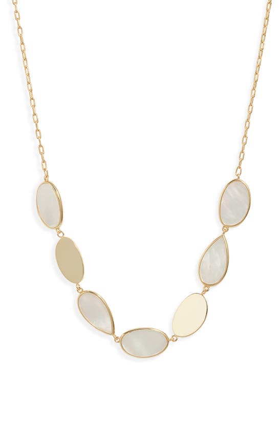 Argento Vivo Sterling Silver Mother-of-pearl Pendant Necklace In Gold