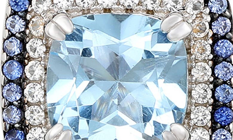Suzy Levian Semiprecious Stone & White Topaz Cushion Pendant Necklace In Blue