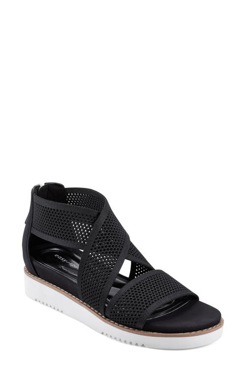 Easy Spirit Wander Strappy Sandal In Black/black