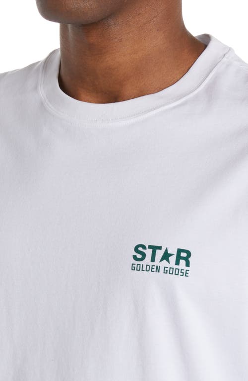 Shop Golden Goose Big Star Graphic Tee In Optic White/green