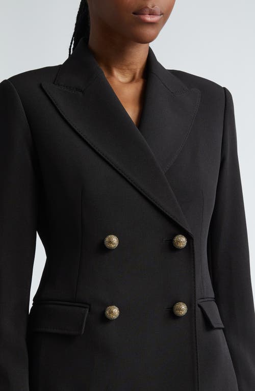 Shop St John St. John Collection Crystal Button Stretch Cady Blazer In Black