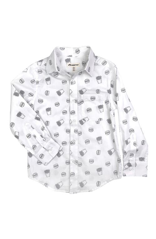 Appaman Kids' Print Cotton Button-Up Shirt in Burgers & Fries 