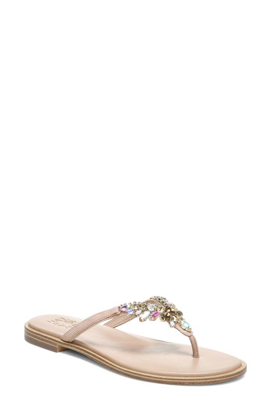 Naturalizer True Colors Fallyn Crystal Embellished Sandal In Barely Nude Leather