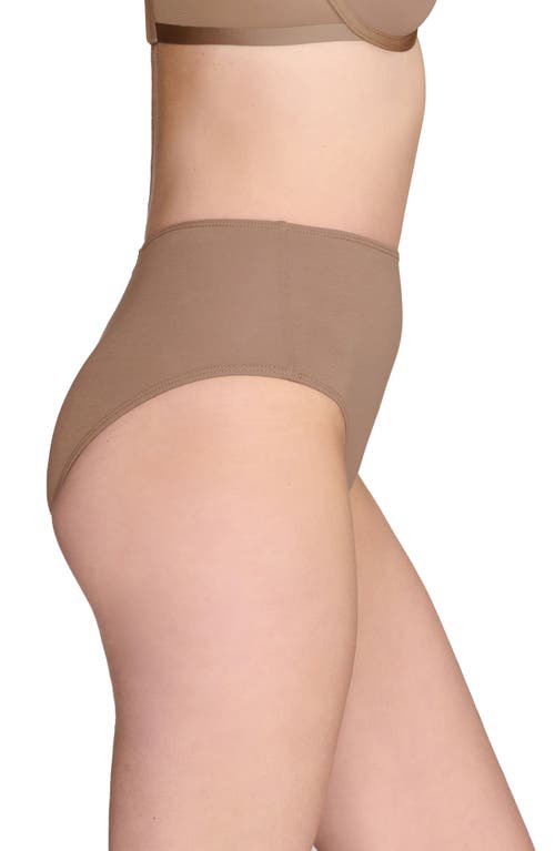 Cuup The Highwaist High Cut Cotton Briefs In Taupe