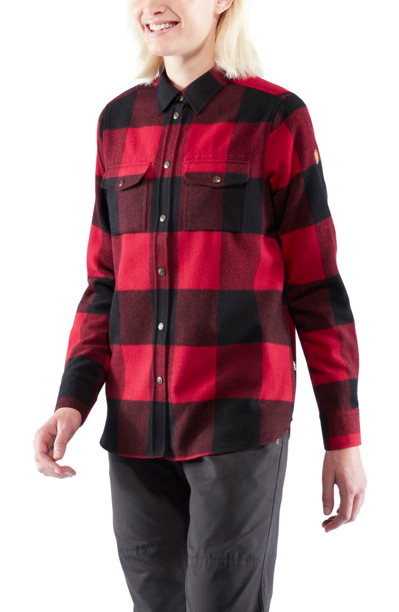 EAN 7323450361778 product image for Fjallraven Canada Water Resistant Flannel Shirt Jacket in Red at Nordstrom, Size | upcitemdb.com