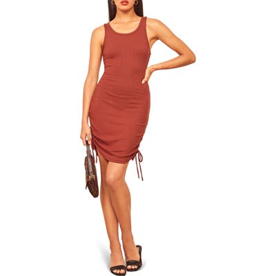 Reformation Aerin Body-Con Minidress, Red