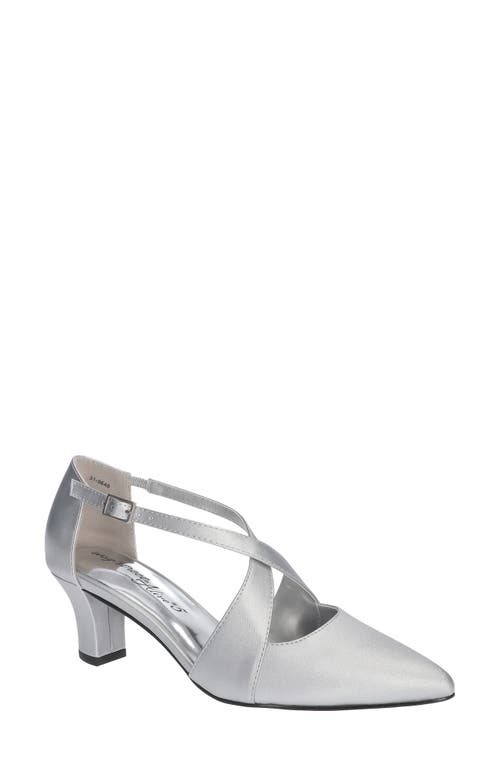 Shop Easy Street Elegance Pointed Toe Pump In Silver Satin