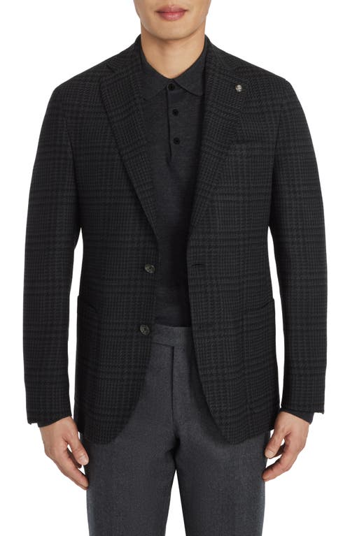 Hartford Plaid Stretch Wool Sport Coat in Charcoal