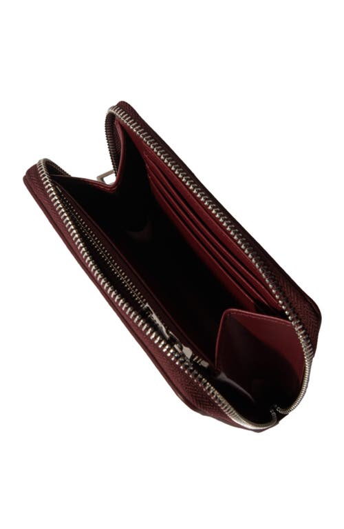 Shop Maje Crackled Leather Wallet In Burgundy