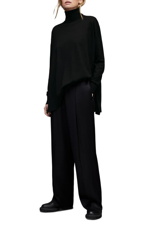 AllSaints Gala Merino Wool Turtleneck Sweater in Black