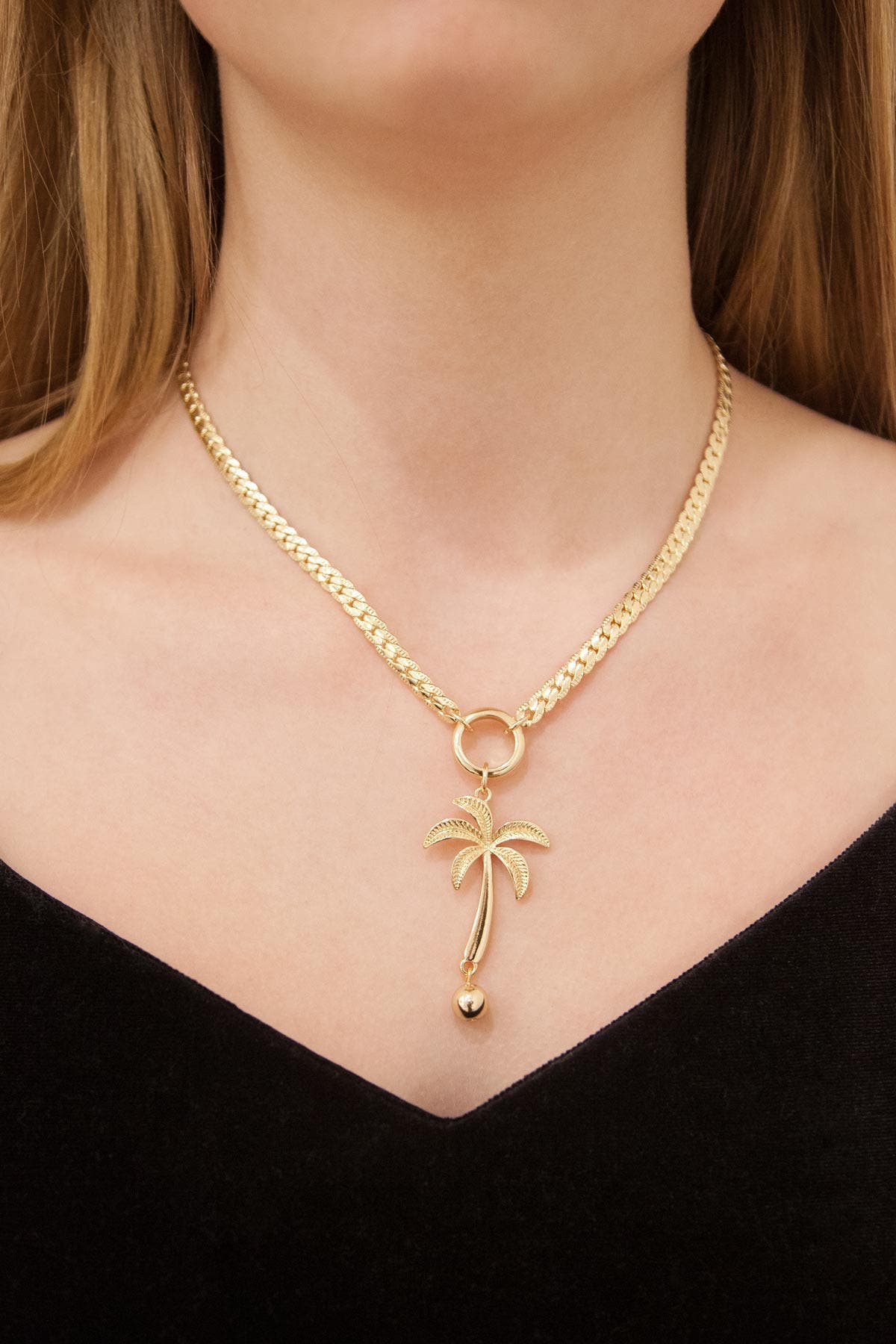 gold palm tree pendant tiffany