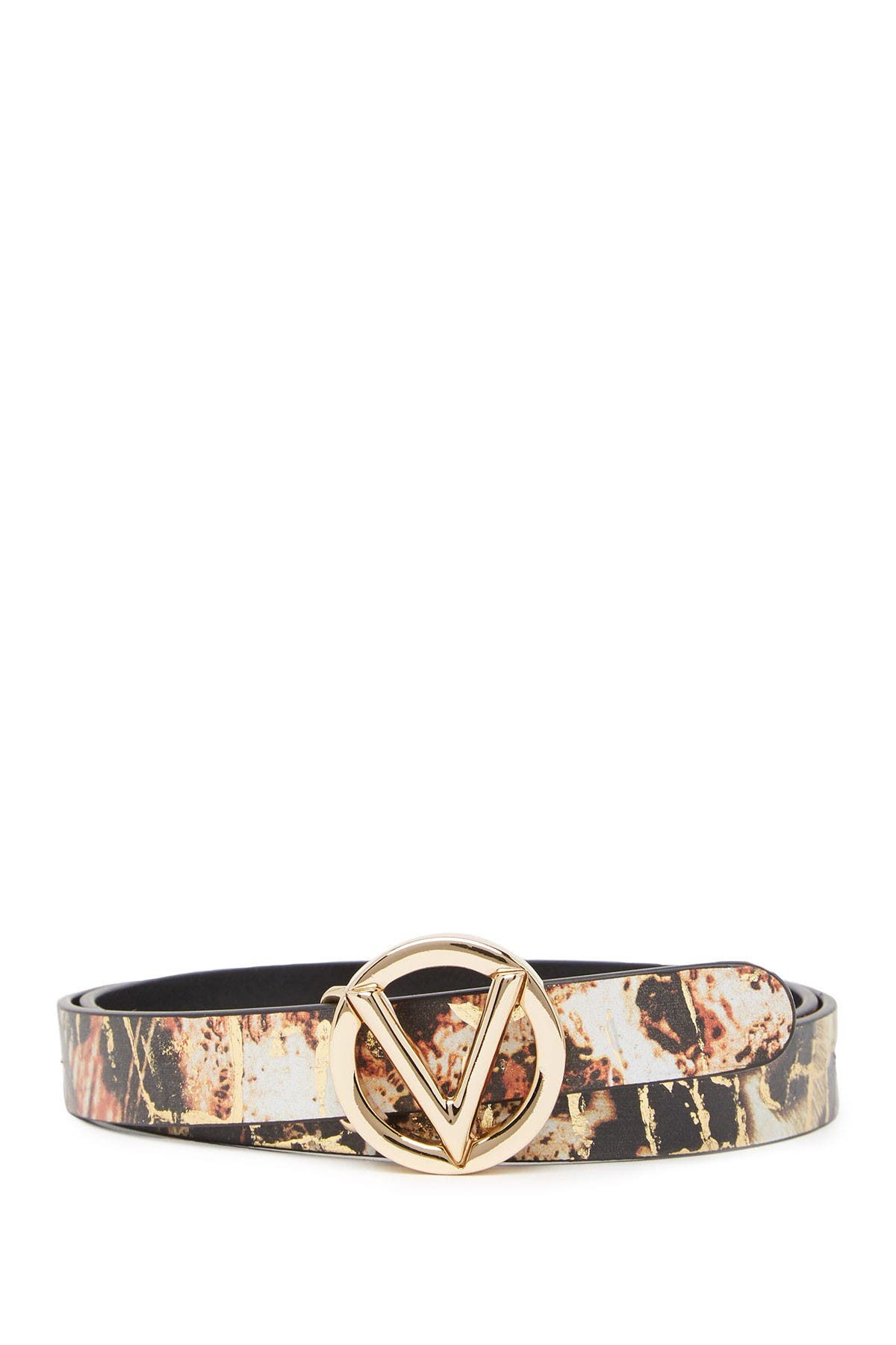 valentino by mario valentino round buckle belt