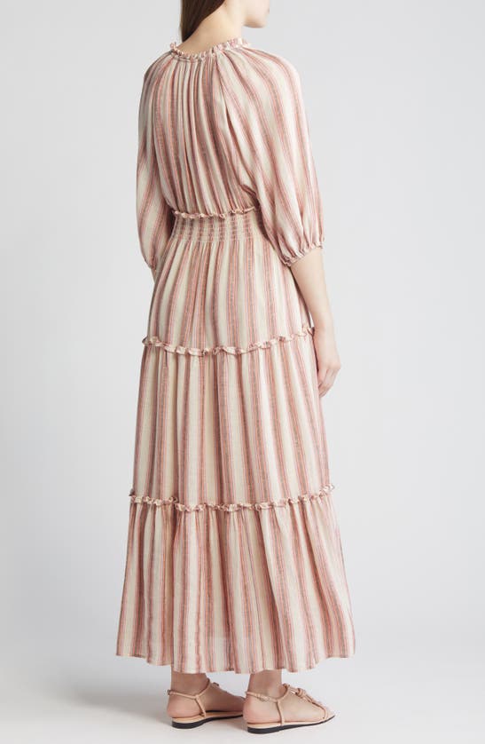 Shop Rails Caterine Stripe Tiered Cotton Blend Maxi Dress In Camino Stripe