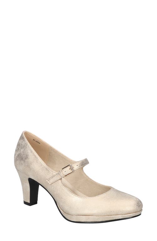 Easy Street Zest Womens Adjustable Manmade Mary Jane Heels In Soft Gold