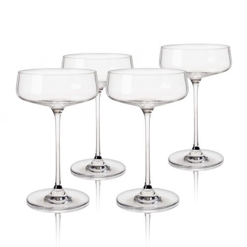 Viski Reserve Julien Crystal Coupes Set Of 4 In Clear