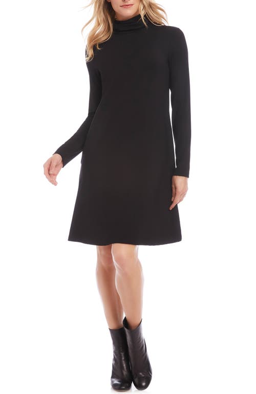 Karen Kane Quinn Turtleneck Long Sleeve Dress in Black at Nordstrom, Size Large