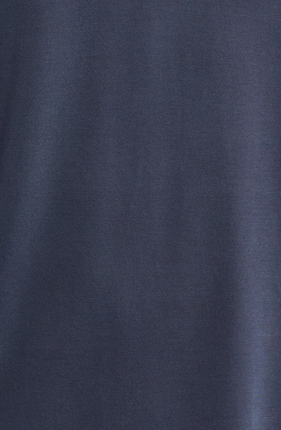 Shop Johnston & Murphy Bird's Eye Quarter Zip Polo In Navy