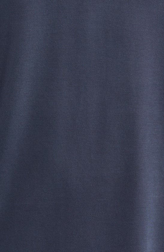 Johnston & Murphy Bird's Eye Quarter Zip Polo In Navy
