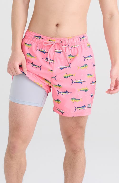 SAXX SAXX OH BUOY STRIPE 2-IN-1 HYBRID SHORTS