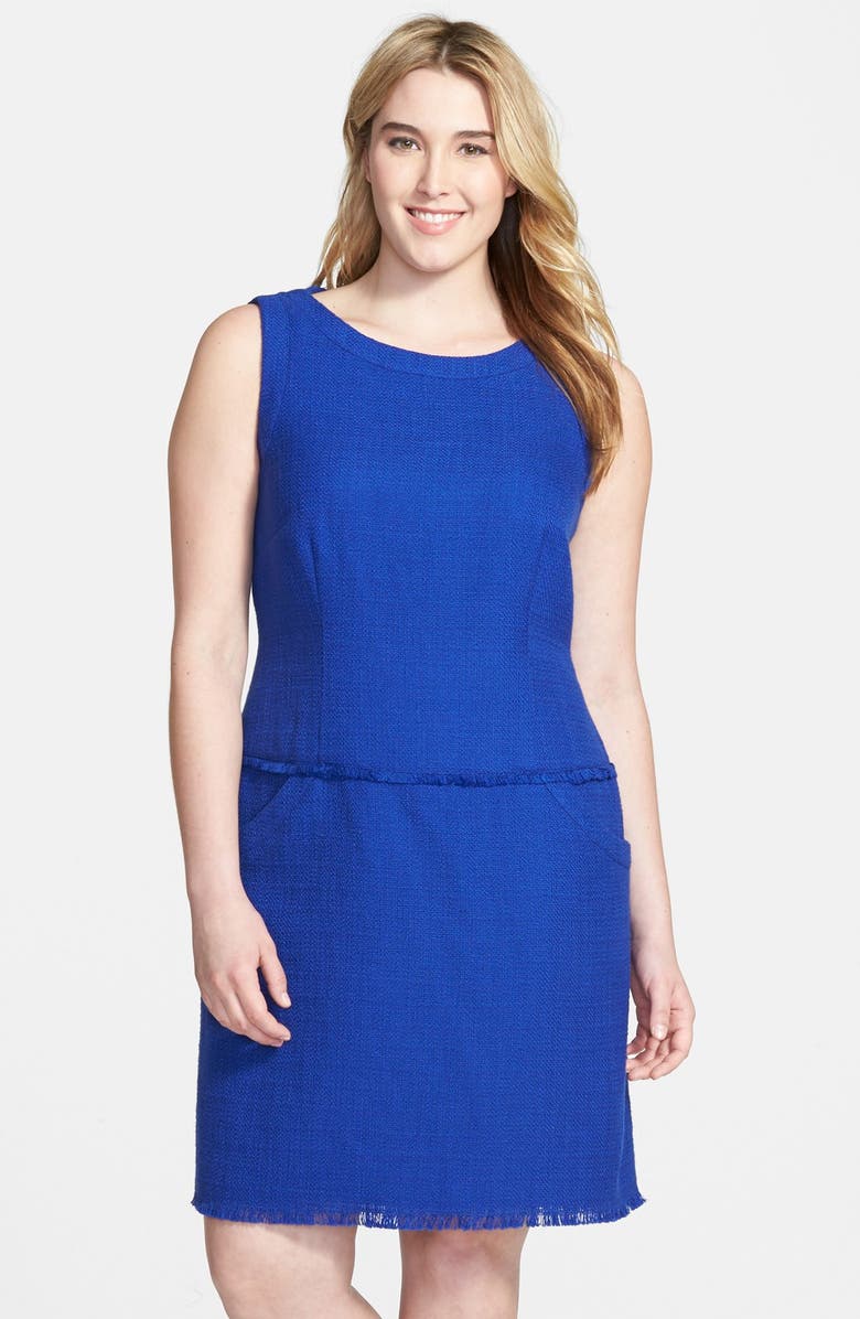 Calvin Klein Drop Waist Tweed Sheath Dress (Plus Size) | Nordstrom