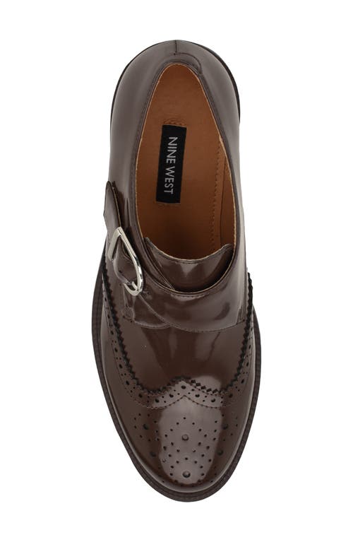 Shop Nine West Wingtip Monk Strap Loafer In Dark Brown