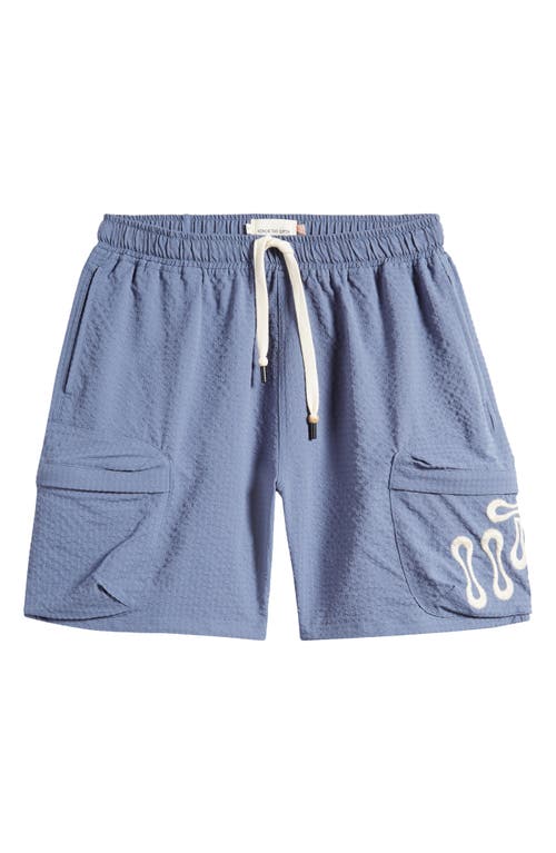 Cotton Cargo Shorts in Blue