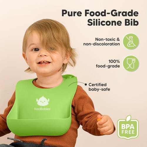 Keababies Prep Silicone Bibs In Cloud Nine