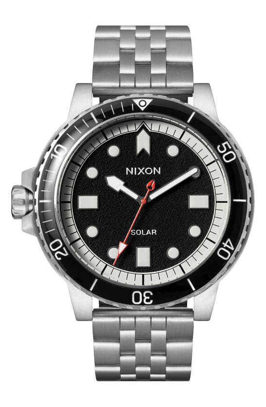 Shop Nixon The Stinger Dive Bracelet Watch, 44mm In Silver / Black / White