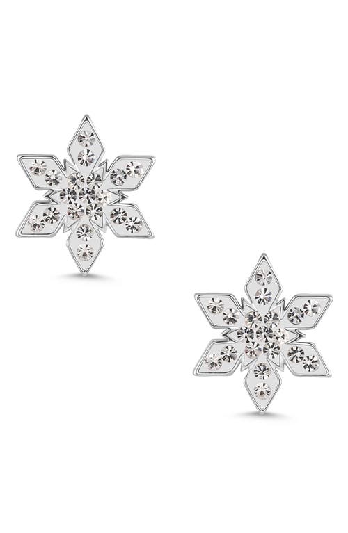 Lily Nily Kids' Crystal Snowflake Stud Earrings in White 