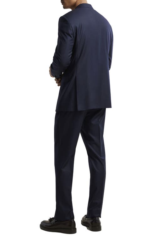 Shop Samuelsohn Ice Wool Serge Suit In Navy