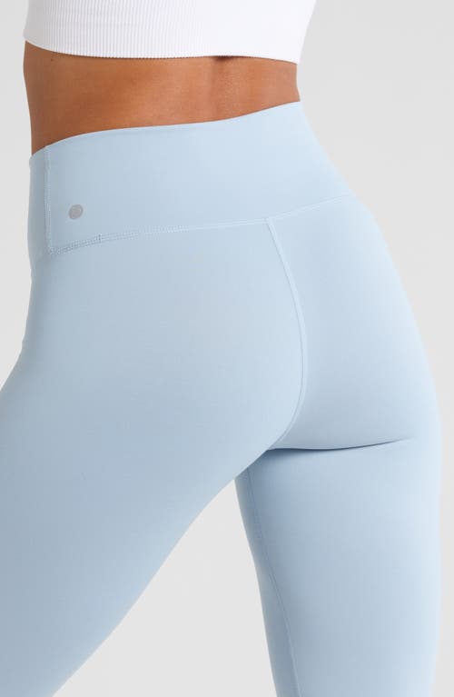 Zella High Waist Fleece Lined Leggings In Blue Fog