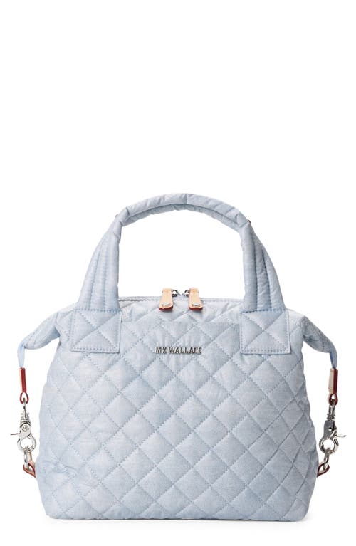 Shop Mz Wallace Small Sutton Deluxe Quilted Crossbody Bag In Chambray