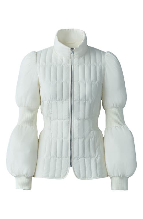 Mackage Felicia Puffer Jacket With Accentuated Sleeves In Cream