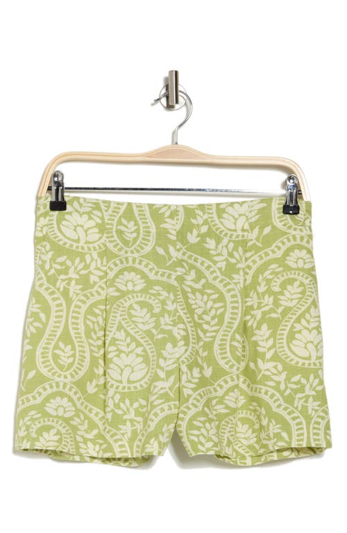 Shop Industry Republic Clothing Pleated Linen Blend Shorts In Magnified Paisley