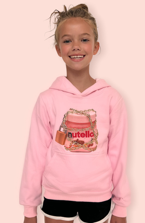 Shop Lola + The Boys Forbidden Nutella Hoodie In Pink