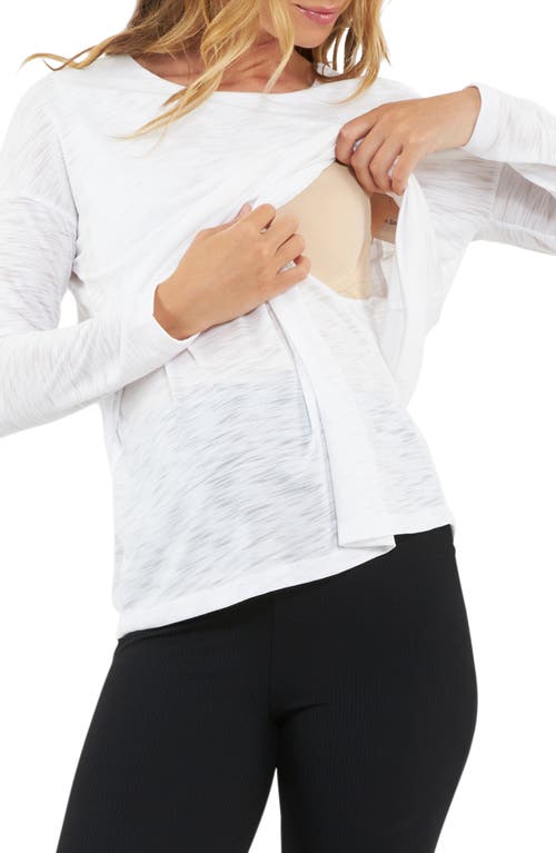 Shop Ripe Maternity Jazmin Long Sleeve Maternity/nursing Top In White