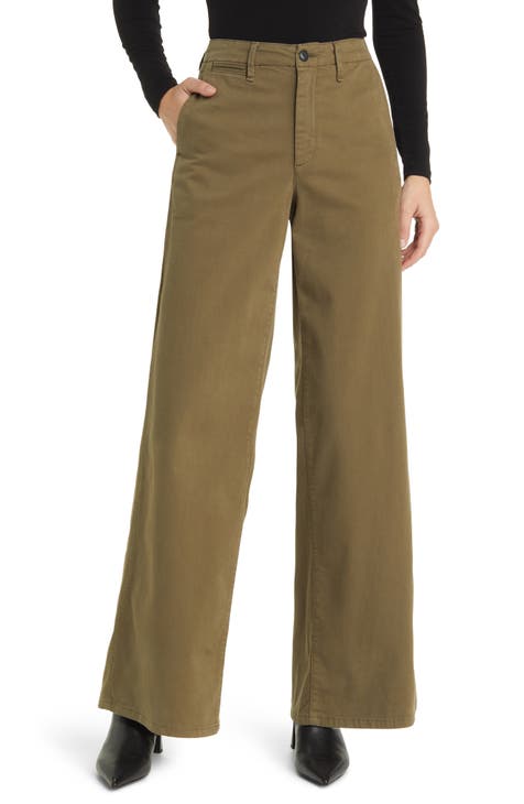 Sofie Stretch Cotton Wide Leg Chinos