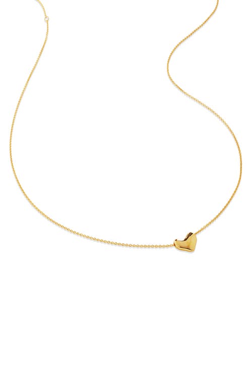 Monica Vinader Heart Pendant Necklace in Yellow Gold at Nordstrom, Size 18