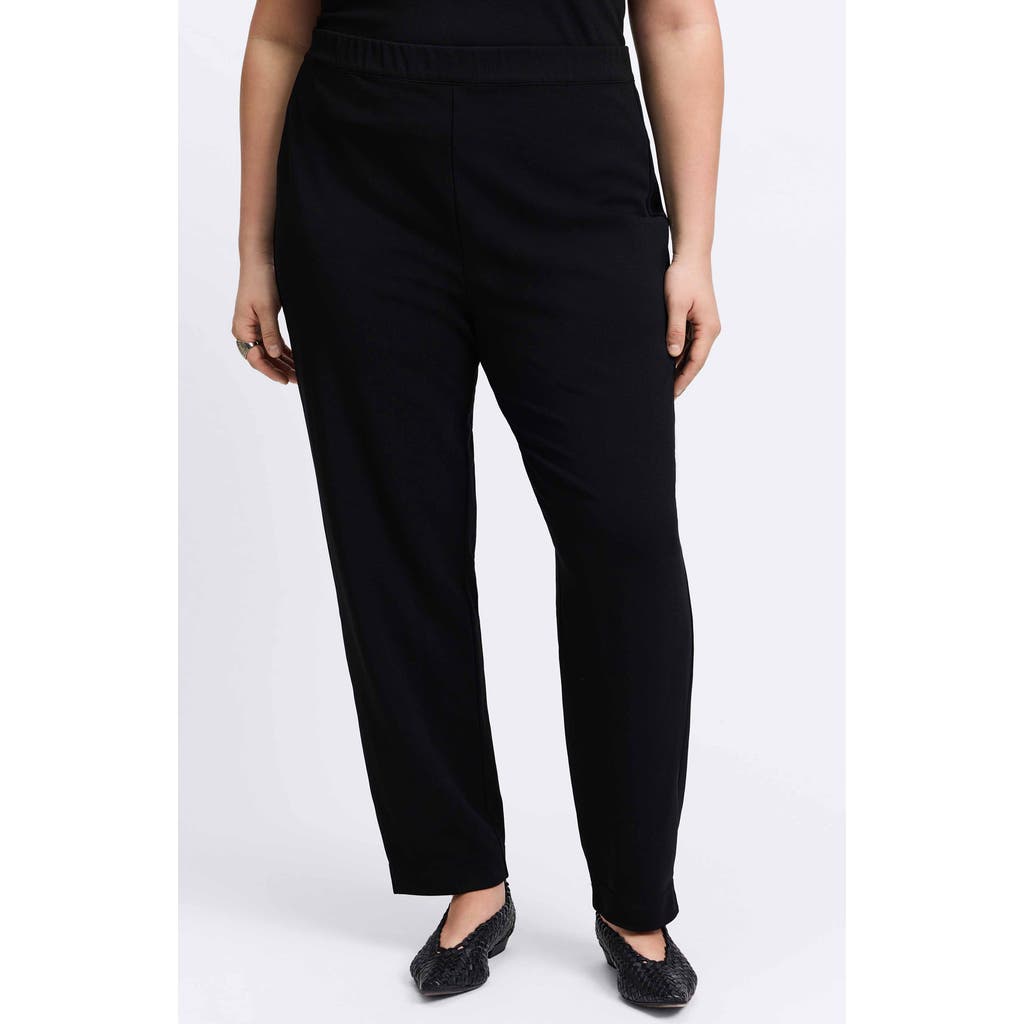 Foxcroft Louisa Crepe Knit Ankle Pants In Black