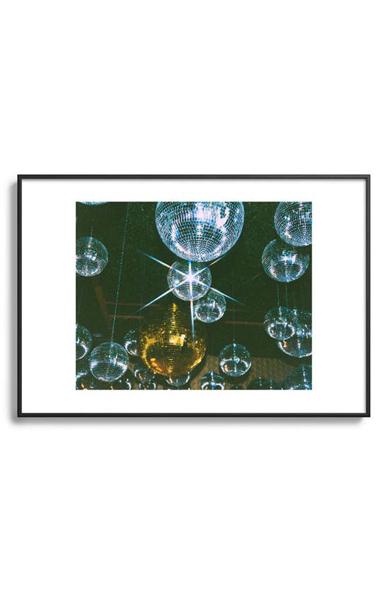 Deny Designs Disco Ball Ceiling By Samantha Hearn Metal Framed Art Print In Blue