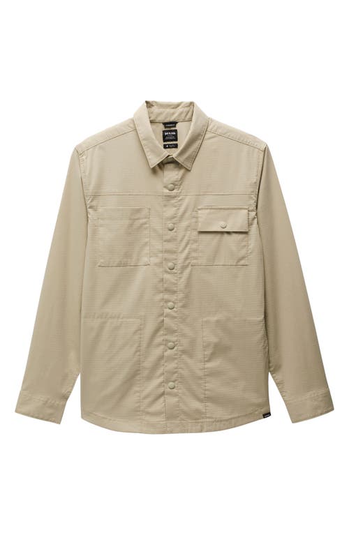 Prana Palisades Ripstop Upf Snap Front Field Shirt In Sandstone
