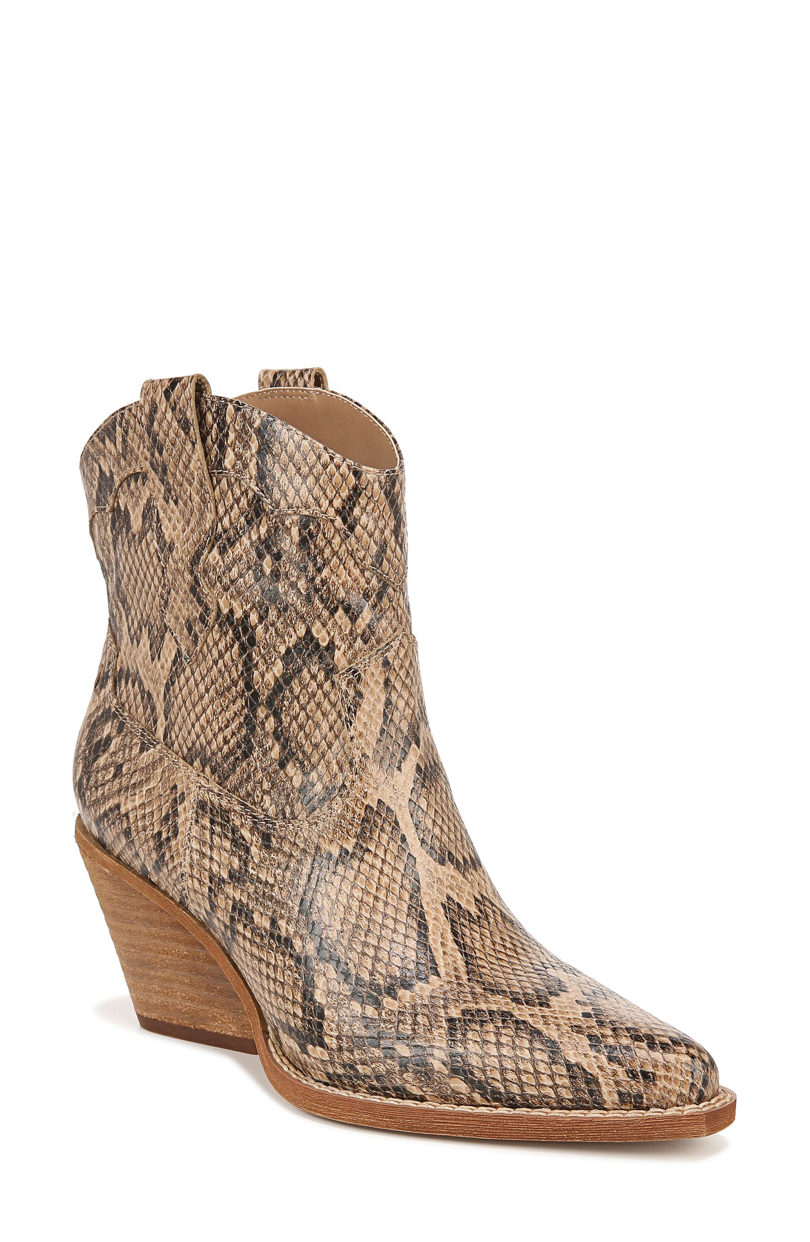 snake print booties nordstrom